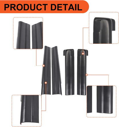 Rocker Panel Guard Compatible with 1999-2007 Chevy Chevrolet Silverado/GMC Sierra 1500 2500 3500 Classic Extended Cab Replacement for 14068 Trail Armor Side Skirts Extension Body Kit LYAP-253-DK