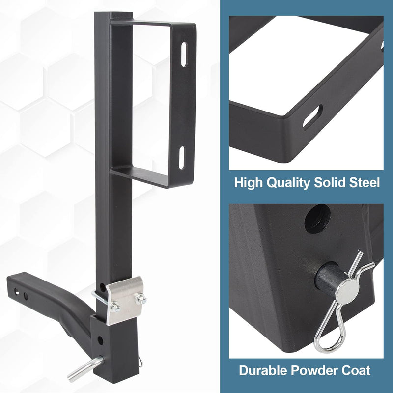 Spare Tire Mount Carrier 24-Inch Universal Fit for SUV ATV UTV RV Truck Car w/Standard 2'' Receiver Trailer Hitch Tire Carrier Bracket LYOM-060