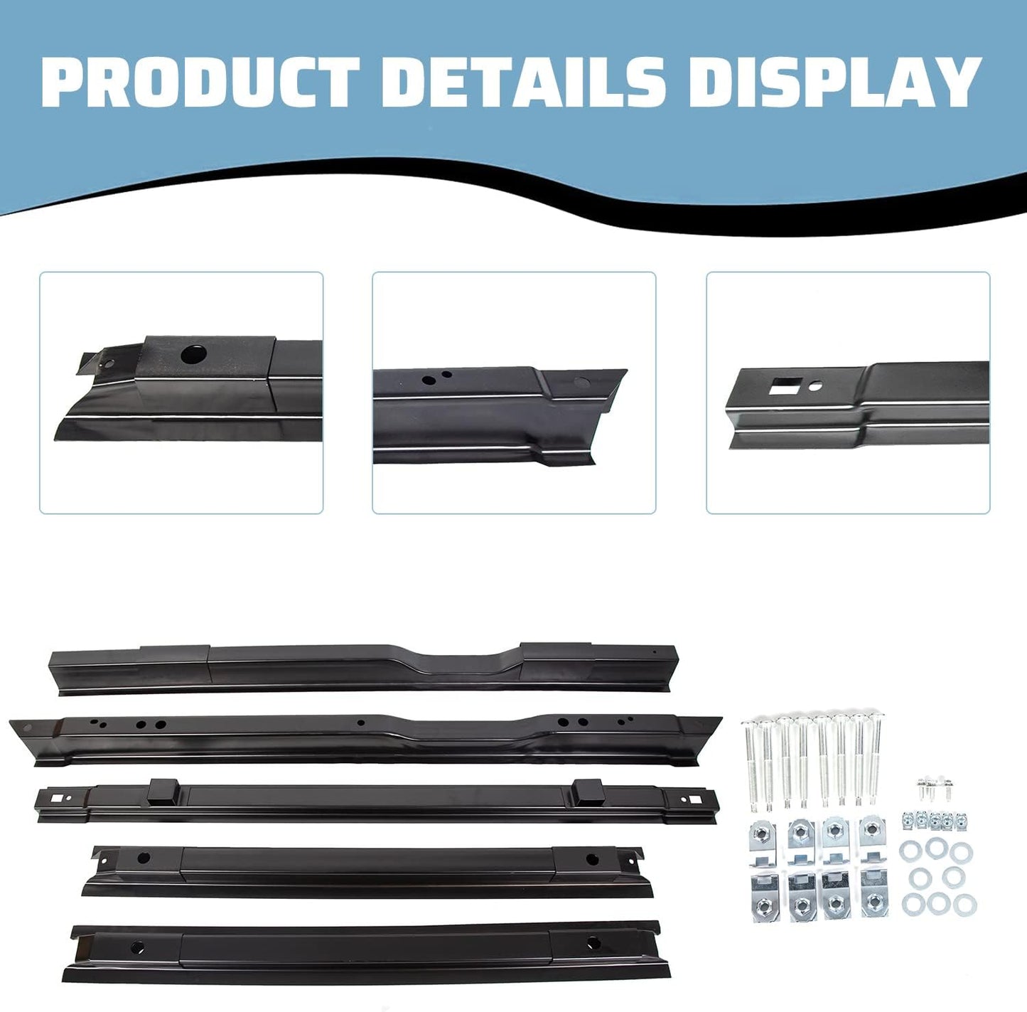 Long Bed Crossmember Kit 8ft Compatible with 1999-2018 Ford F250 F350 2008-2016 Ford F450 Long Truck Floor Support Replacement for BC3Z9911215A/ YC3Z9911215BA LYAM-390