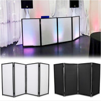 Load image into Gallery viewer, Portable DJ Facade Booth Foldable Cover Screen with White/Black Facade+Cloth Frame Booth Steel +Travel Bag Case Projector Display Scrim Panel with Folding LYOM-063
