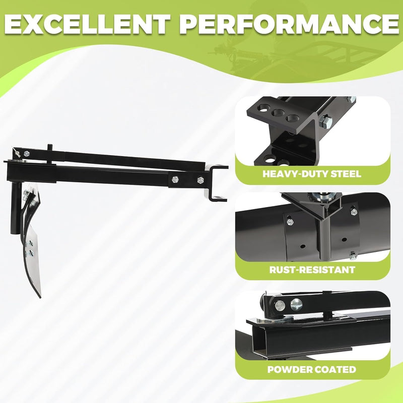 KUAFU 39.75inches 3 Point Sleeve Hitch Rear Blade Compatible with ATV UTV Garden Tractors Lawn Mower Tractor Attachments Behind Rear Sleeve Hitch Tow Blade LYOM-248