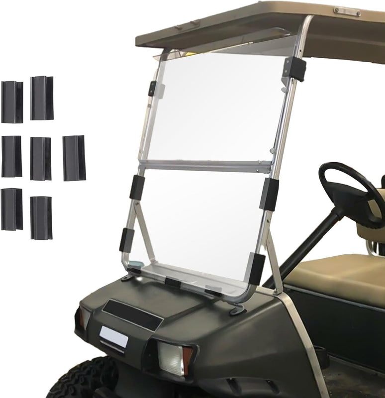 Windshield Compatible with 1982-2000.5 Club Car DS Clear Fold Down Impact Resistant Golf Cart DS Model Approximate dimensions 39.25inchesW X 36.75inchesH B23-61-C