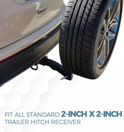 Spare Tire Mount Carrier 24-Inch Universal Fit for SUV ATV UTV RV Truck Car w/Standard 2inches Receiver Trailer Hitch Tire Carrier Bracket LYOM-060