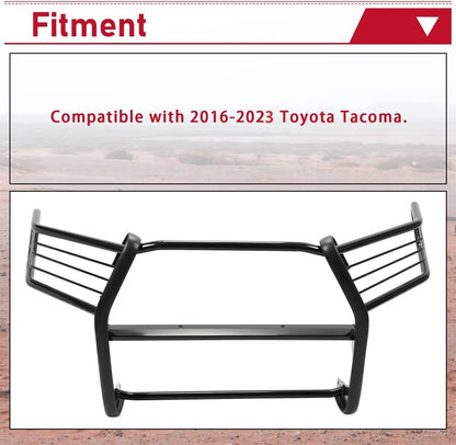 Front Brush Guard Bumper Grille Compatible with 2016-2023 Toyota Tacoma Bull Bar Brush Push Bar Guard Protector Powder Coated Black Steel Exterior Accessories LYAM-139S