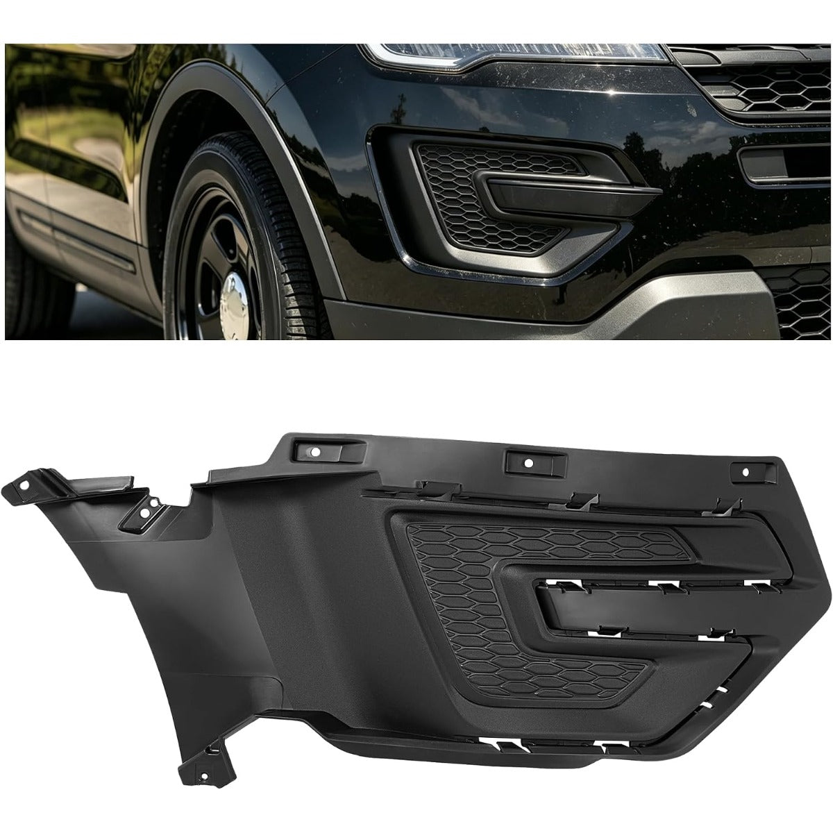 HECASA Fog Light Bezel Compatible with Explorer/Police Interceptor Utility