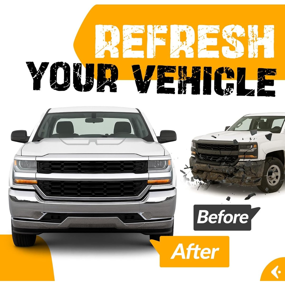 KUAFU Front Bumper Face Bar Compatible with 2016-2018 Chevy Silverado