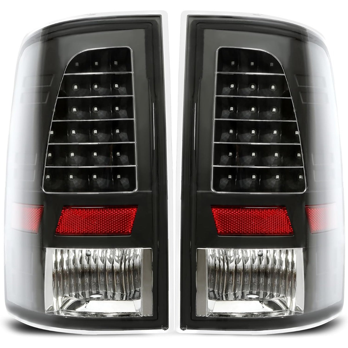 ALMULOO Tail Light Clear Lens Black Housing Compatible with 2009-2018 Dodge RAM 1500 2500 3500 2019-2021 RAM 1500 Classic