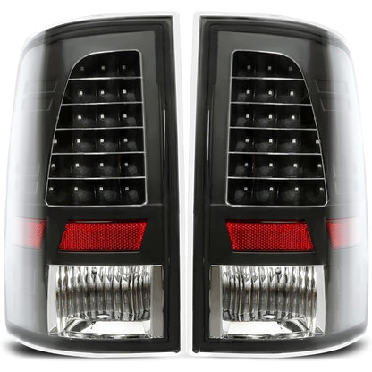 ALMULOO Tail Light Clear Lens Black Housing Compatible with 2009-2018 Dodge RAM 1500 2500 3500 2019-2021 RAM 1500 Classic