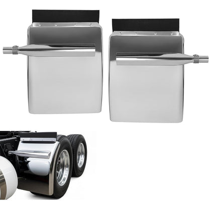 27" x 24" Quarter Fenders for Semi Trucks,for Freightliner Peterbilt Kenworth Volvo Mack, 304 Stainless Steel Mirror-Finished Fenders Right & Left