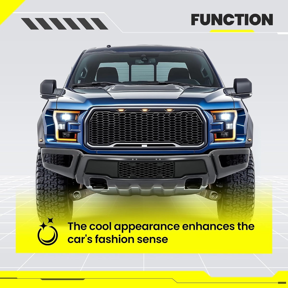 KUAFU Bumper Assembly W/Fog Light Holes Compatible with F150 Raptor Style