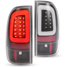 KUAFU Tail Light Pair Compatible with 2008-2016 Ford F-250 F-350 F-450 F-550 Super Duty Rear Lamp L&R W/LED Tube Bar W/O Halogens Bulbs (Clear Lens+Black Housing) Replacement for 7C3Z13404A 7C3Z13405A