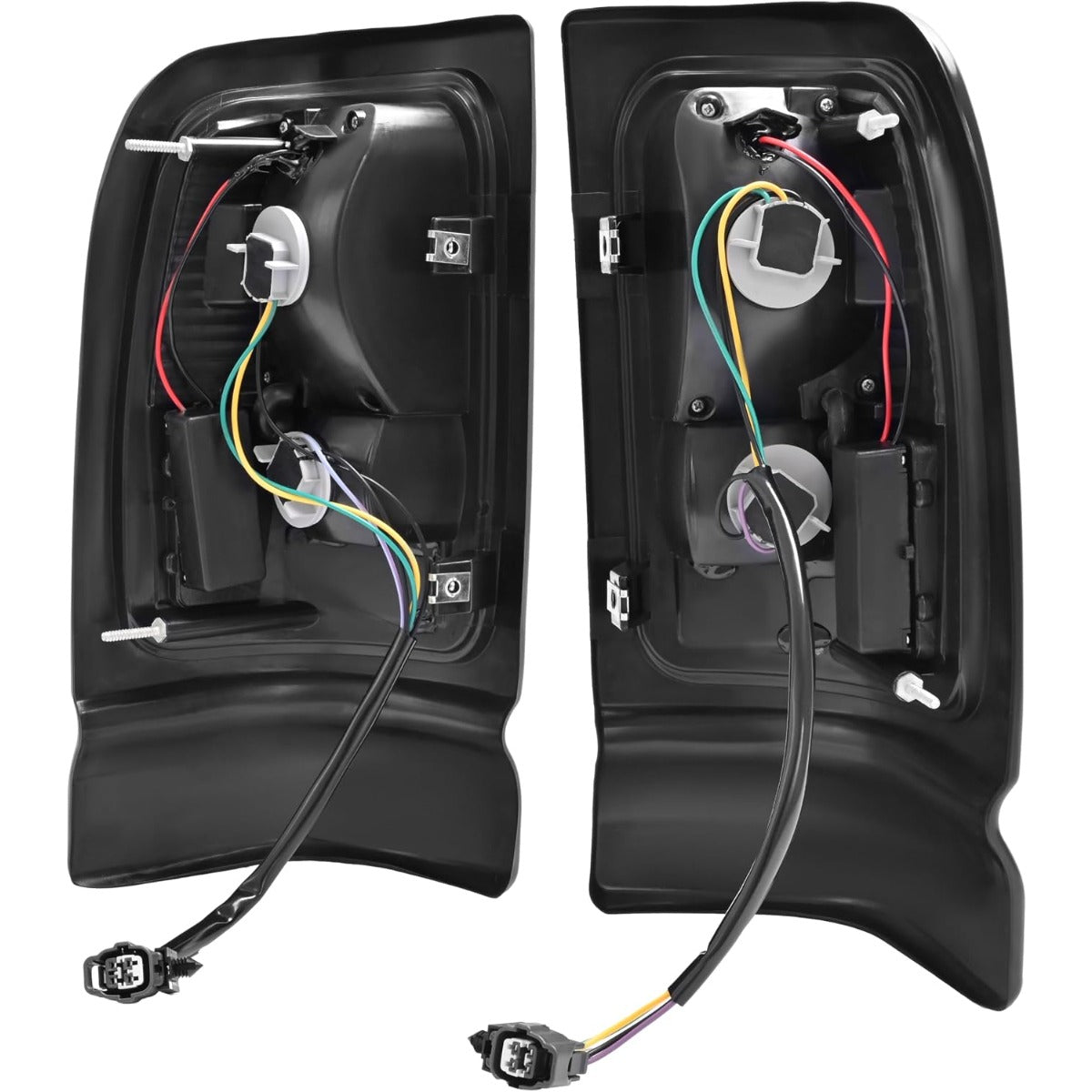 Kojem LED Tail Lights Pair Compatible with 1994-2002 Dodge Ram 1500 2500 3500 LED Tube Bar Tube Taillight Brake Turn Signal Lamps Pair Black Housing & Smoke Lens Replacement for CH2800122 CH2801122