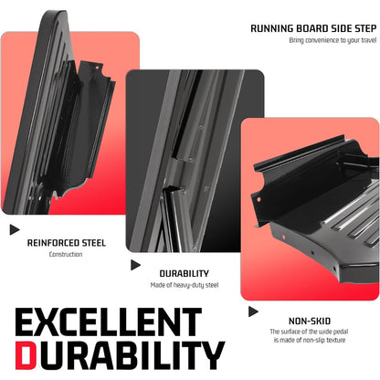 ALMULOO Ribbed Running Boards Compatible with 1953-1956 F100 F-100