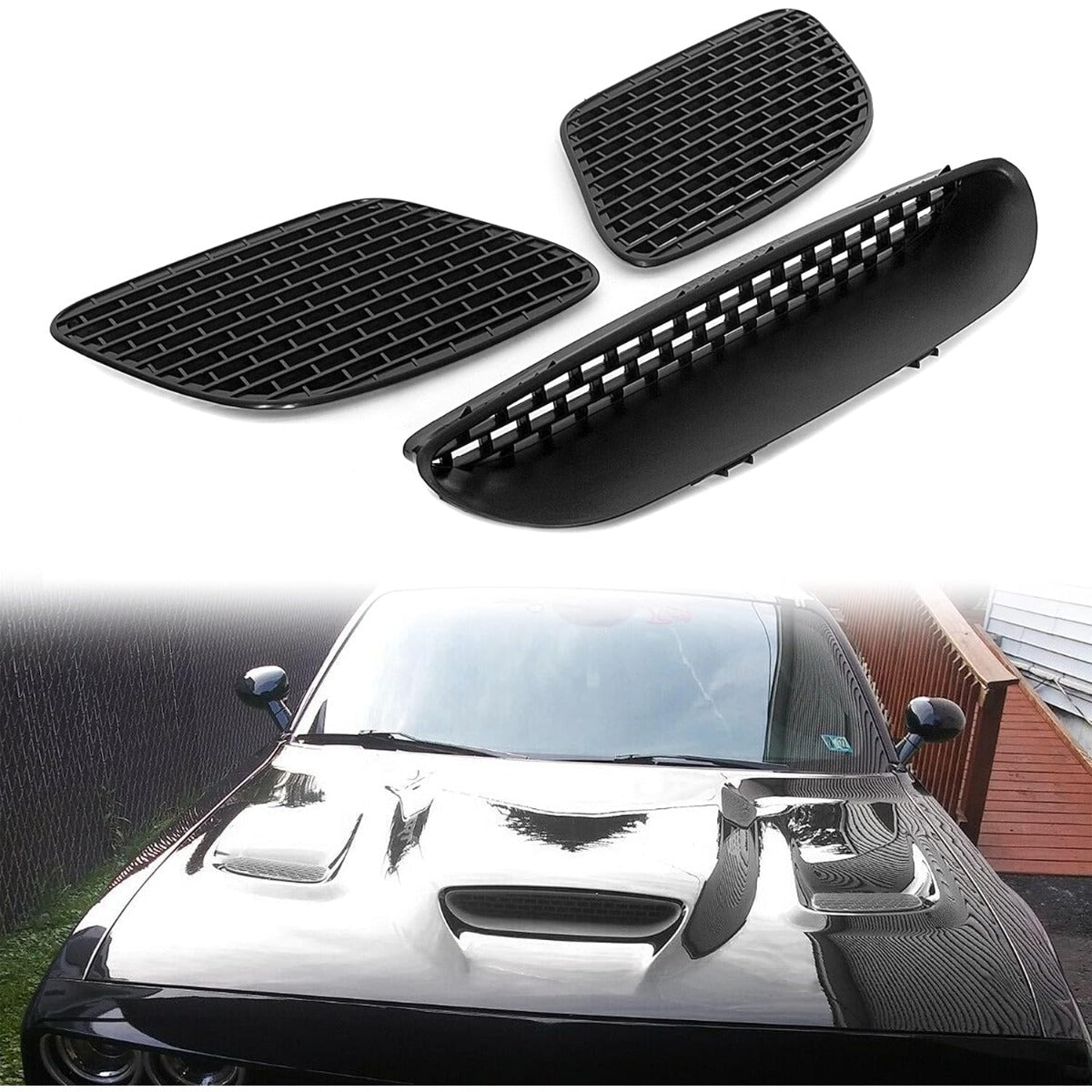 ECOTRIC Hood Scoop Vent Compatible with 2015-2018 Challenger 2019-2023 R/T