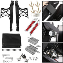 ECOTRIC Hard Saddlebag Hardware Latch Kit Compatible with 2014-2024 Harley Touring Road King Street Glide Electra Glide Ultra-Classic FLT FLHT Chrome Latch Covers Lever Reflectors Locks Lids