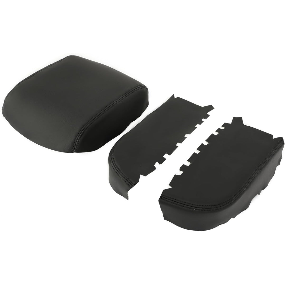 KUAFU Center Console & Front Door Armrest Cover Kit Compatible with 2009-2015 Honda Pilot Console Lid Cover Pad Replacement PVC Black