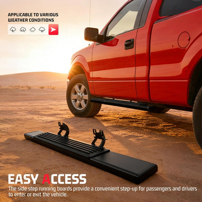 Side Steps Running Boards Compatible with 2004-2014 Ford F-150 Regular Cab Step Bars Steel+Plastic Powder Coated+Textured Black