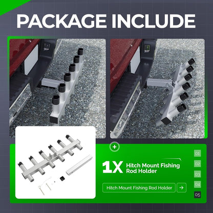 Extender 13" Hitch Mount Fishing Rod Holder Aluminium Fishing Pole