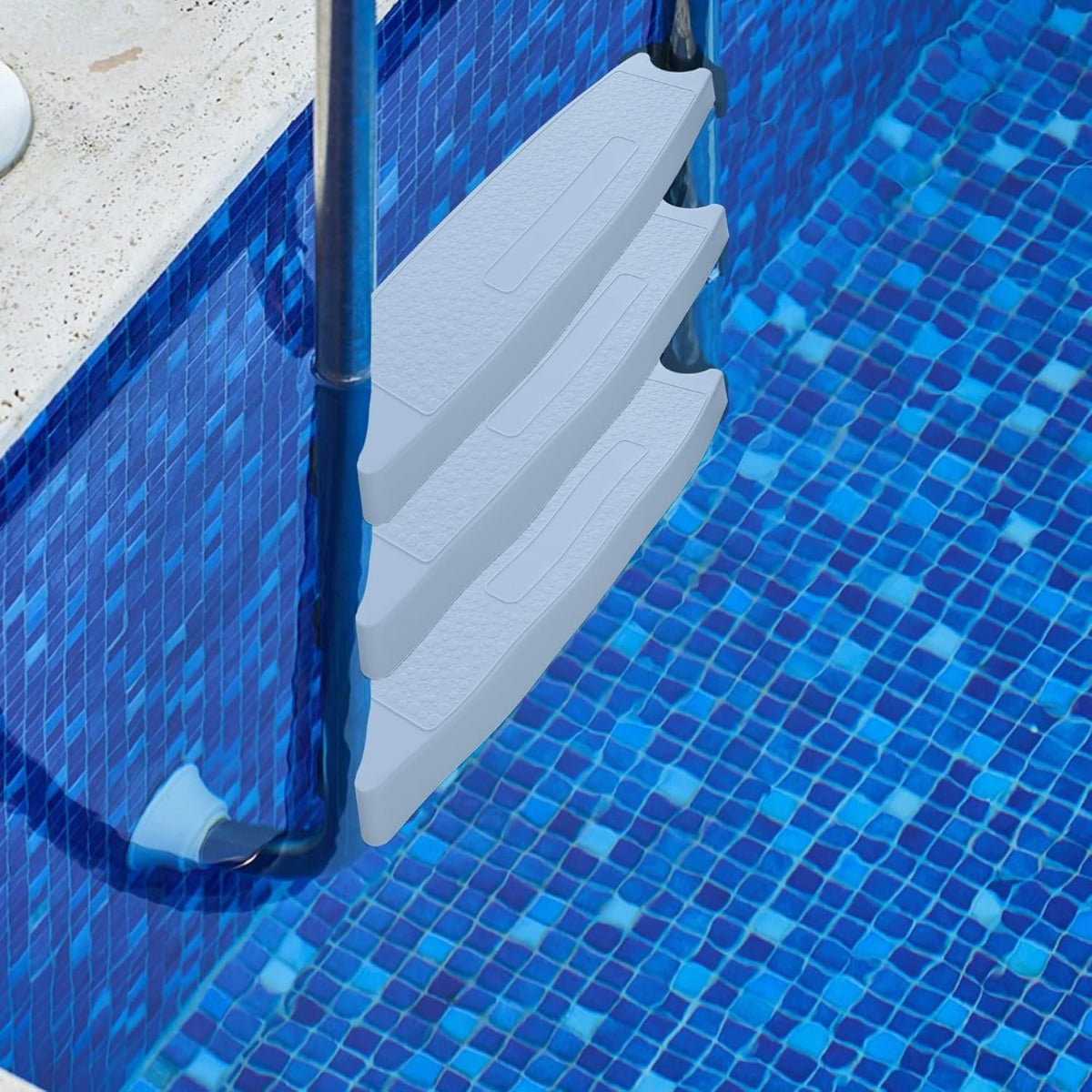18 Inches Universal Pool Ladder Steps Replacement, 300 lbs Weight Capacity Heavy-Duty Molded Plastic Swimming Pool Ladder Rung Step 3Pcs LYOP-030S-3