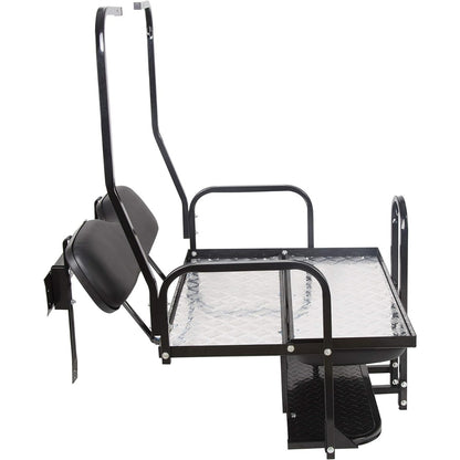 Black Rear Flip Back Seat Compatible with 1982-2000.5 Club Car DS Model Golf Cart 1102 LBS Weight Capacity Heavy Duty Steel Frame Flip Folding Rear Back Seat Kit LYA-100