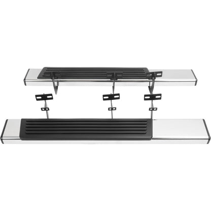 6" Running Board Side Step Compatible with 2009-2026 Dodge Ram 1500 Classic 2500 3500 Regular Cab Step Nerf Bar 304 Stainless Steel+Steel+Plastic Powder Coated+Textured Silvery+Black