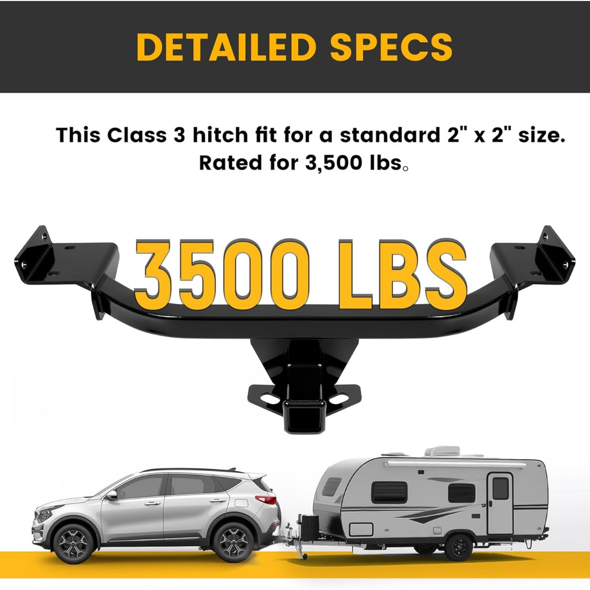 Class 3 Trailer Hitch Compatible with 2017-2022 Kia Sportage 2 Inch Towing Hitch Receiver