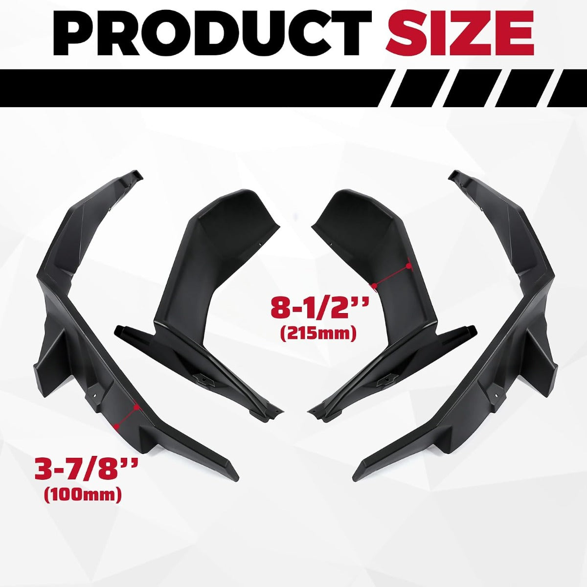HECASA Fender Flare Compatible with 2014+ Polaris RZR XP/XP 4 Turbo/Turbo S Mud Guards Full Set Front & Rear Black