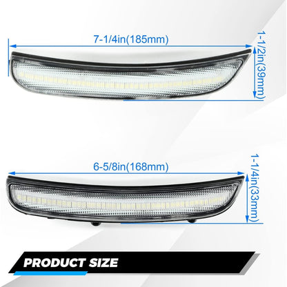 KUAFU  LED Side Marker Light Compatible with 2015-2024 Dodge Charger Clear Lens 4Pcs Front & Rear White Lights Replacement for 68214404AA 68214405AA 68214126AA 68214127AA