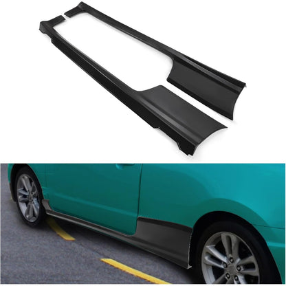 2Pcs Side Skirts Compatible with 2006-2011 Honda Civic Coupe 2-Door Rocker Panels Extension Body Kit PP Plastic Black