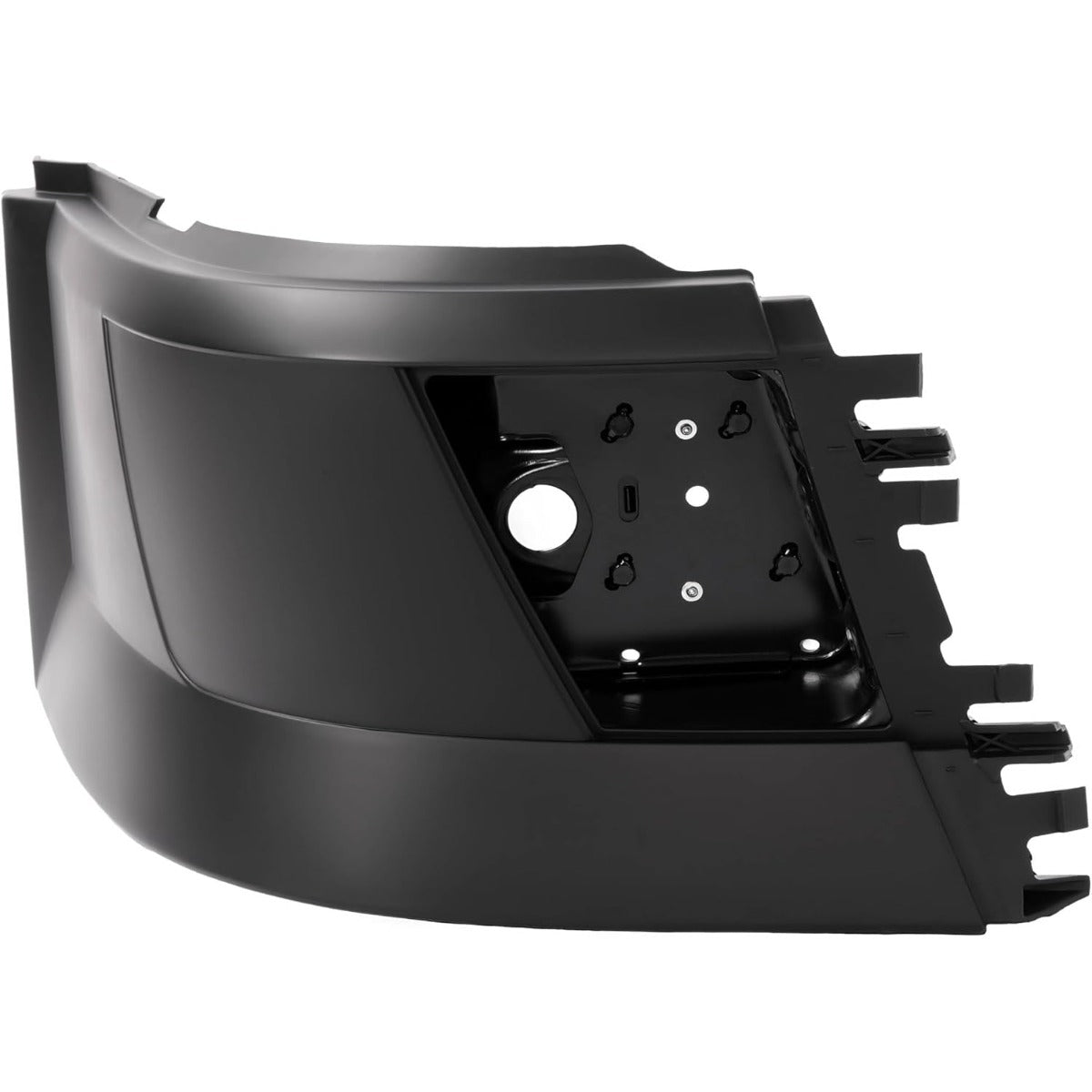 Bumper Corner Compatible with 2004-2018 Volvo VNL 300 430 630 670 730 780 Bumper Extension Corner w/Fog Light Hole Plastic ABS Painted Matte Black Right Side