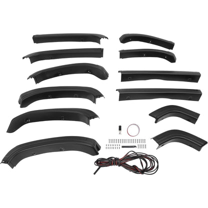 Fender Flares Compatible with 2014-2015 GMC Sierra 1500 Wheel Cover Protectors Front & Rear 4PCS Plastic(PP+T30) Textured Black