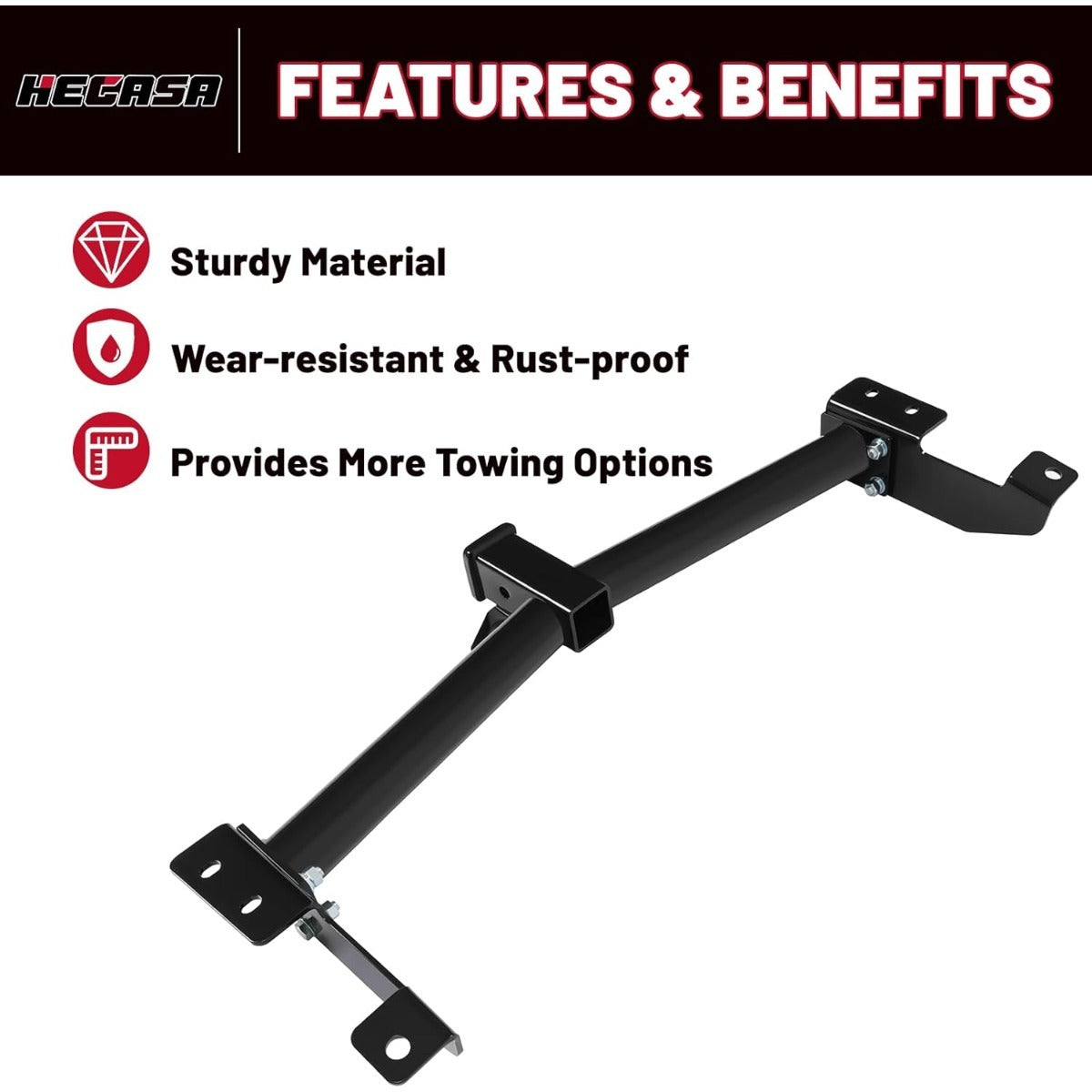 Class 3 Trailer Hitch Compatible with 2000-2014 Ford E-150 E-250 Econoline E-350 Super Duty Trailer Tow Hitch 2 Inch Receiver, Black, NN2174