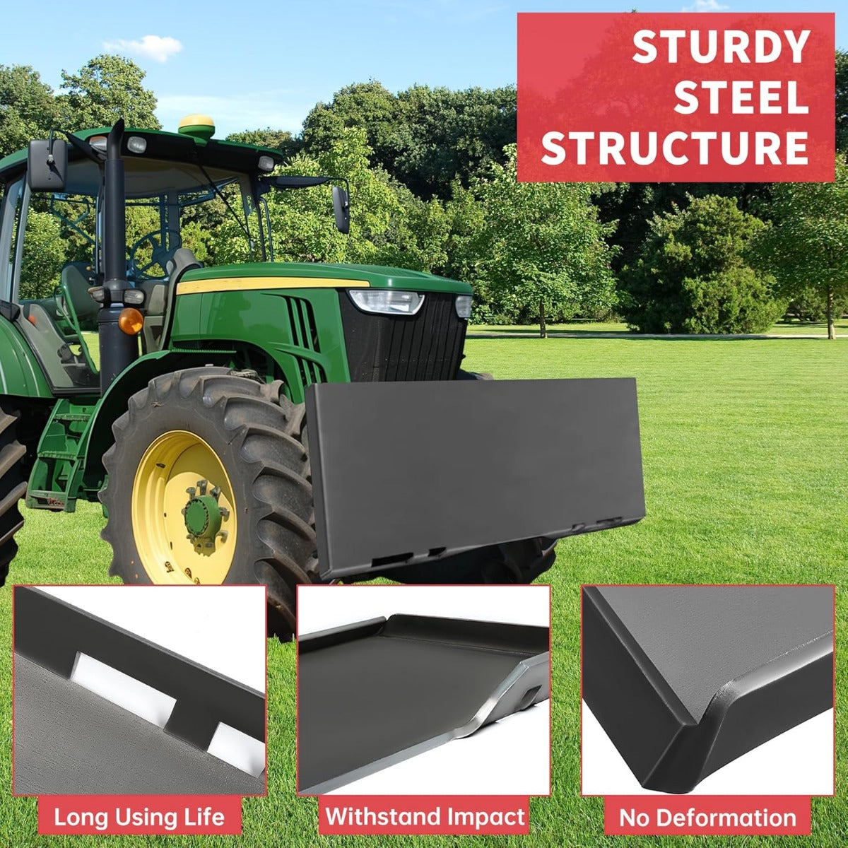 1/2inch Skid Steer Mount Plate Quick Tach Attachment Loader Plate Compatible with Bobcat Kubota-with One Year Warranty LYA-081-12