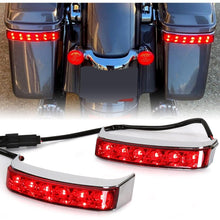 ECOTRIC LED Saddlebag Brake Running Turn Signal Lights Compatible with Harley Touring 2014-2024 Street Glide Road Glide Road King Electra Glide Tail Light Lamp (Chrome Housing Red Lens)