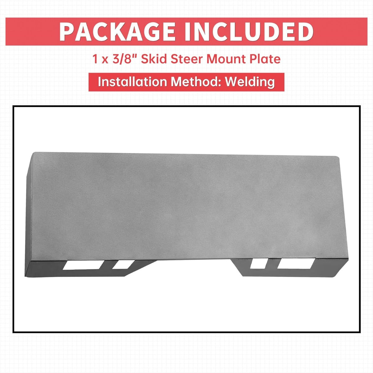 3/8 Inches Skid Steer Attachment Plate Quick Attach Mount Plate Compatible with Bobcat Kubota Skid Steers and Tractors Steel LYA-081-10