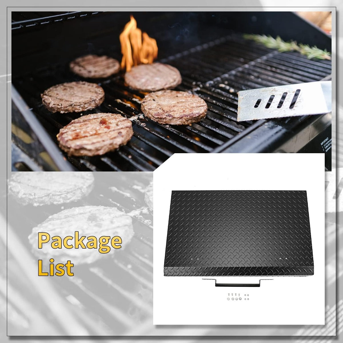 HECASA Black Outdoor 36" Griddle Grill Hard Cover Lid with Handle Waterproof Aluminum Compatible with Blackstone & More