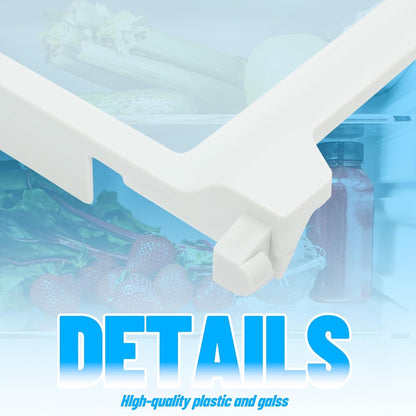 HECASA W10276341 Refrigerator Glass Shelf Compatible with Whirlpool Kenmore Sears Refrigerator Clear White Plastic Glass WPW10276341 1566982 2309523 PS11751711 W10167066 AP6018409 Replacement only