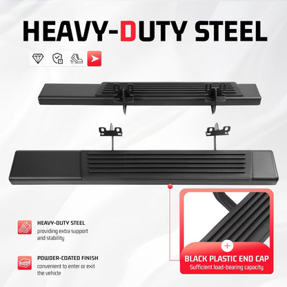 Side Steps Running Boards Compatible with 2004-2014 Ford F-150 Regular Cab Step Bars Steel+Plastic Powder Coated+Textured Black
