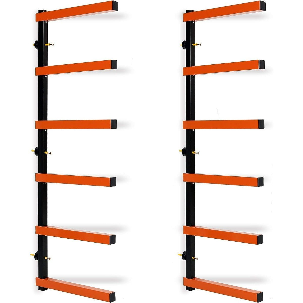Lumber Rack Wall Mount Wood Organizer Lumber Organizer - Heavy Duty Metal 6 Levels Shelf Lumber Storage Rack Max 600 Lbs (1 Pack), Indoor & Outdoor Use - Orange LYA-077