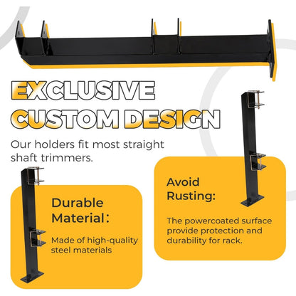2 Place Weeder Trimmer Racks Holders Hold Two for Trailer Truck Tree Trimmers Edgers Pole Saws Powercoated Steel LYA-076