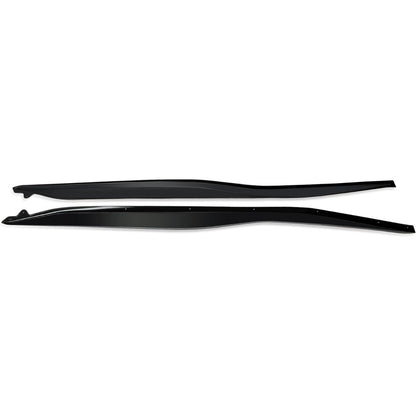 Side Skirts Rocker Panels Compatible with 2014-2019 Corvette C7 All Models ZR1 Style, Gloss Black