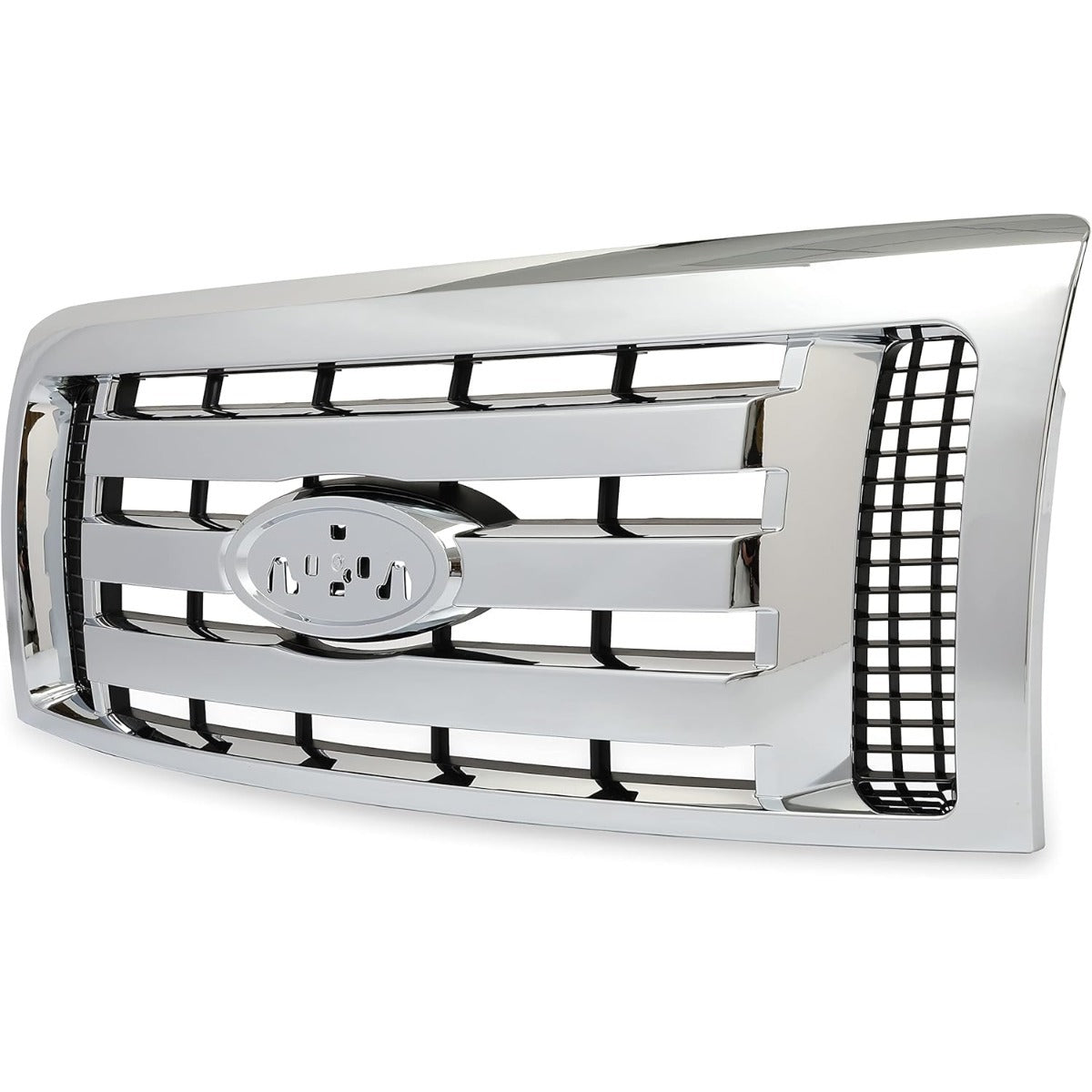Silver Grille Compatible With 2009-2014 Ford F-150 XL Model Bumper Grille Assembly Cover Guard Chrome Shell w/Black Insert 9L3Z8200D FO1200511