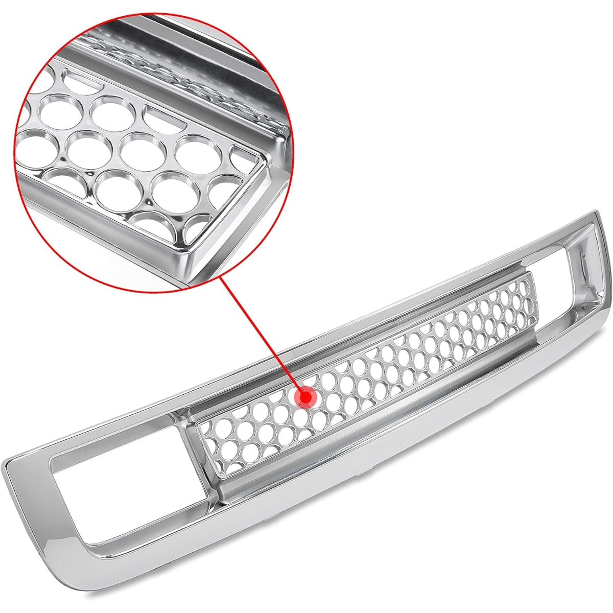 Front Bumper Lower Grille Compatible with 2007-2013 GMC Sierra 1500 Denali Replacement for GM1036131 Bumper Grill Chrome Silver