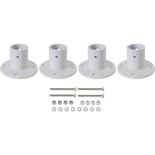 HECASA Deck Anchor Flange Cast Above Ground Pool Ladders Handrails or Slide | 1 7/8" Inch Diameter of 1.9" Aluminum White (4PC)
