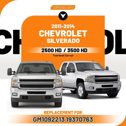 Front Bumper Lower Valance Compatible with 2011-2014 Chevrolet Chevy Silverado 2500 HD 3500 HD Replacement for 19370763 22755086 25883354 GM1092213 w/Towing Holes Air Deflector Plastic(PP)