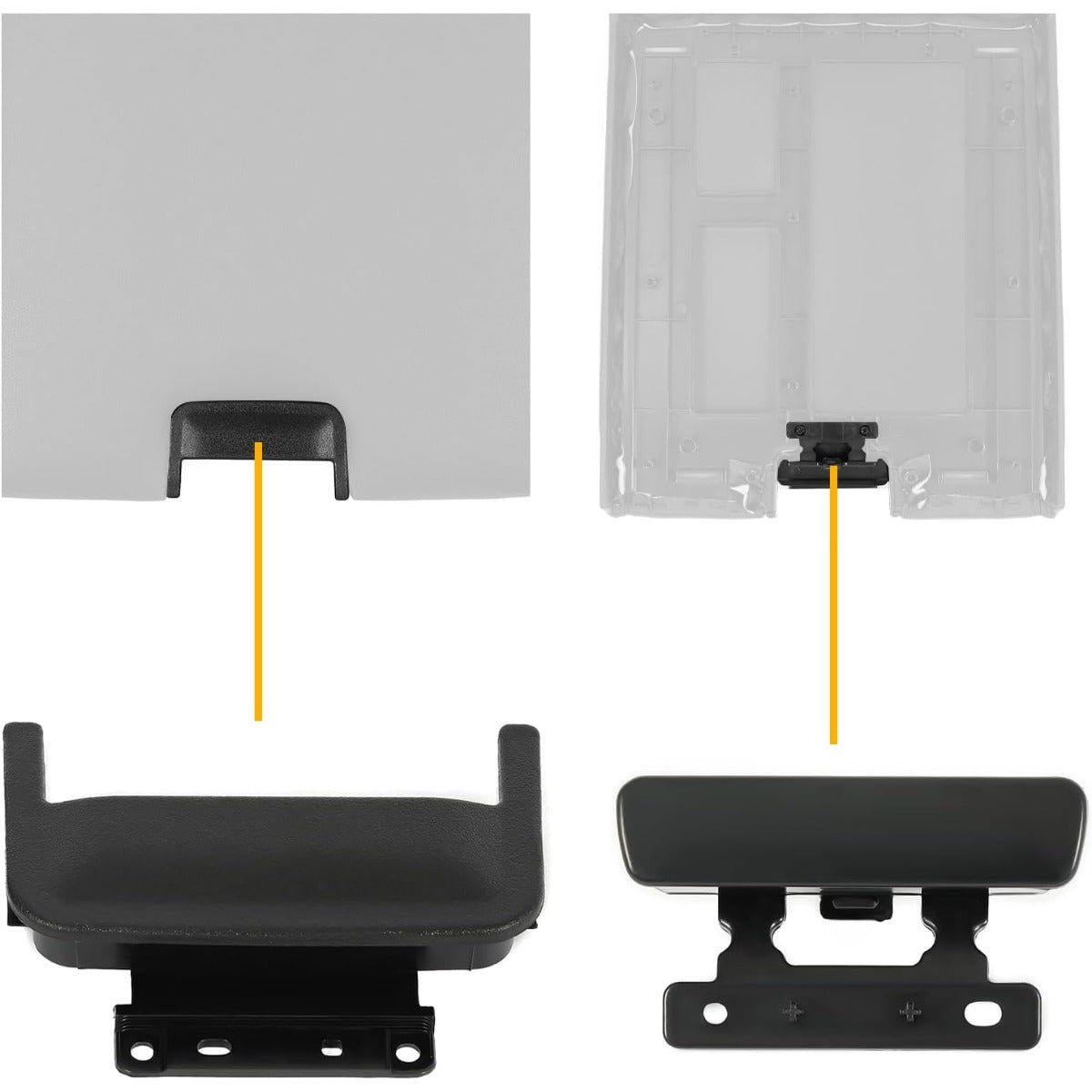 KUAFU 2PCS Center Console Armrest Latch Lid Compatible with 2007-2014 Chevy Avalanche Suburban Silverado Yukon XL GMC Denali Sierra 1500 2500 3500 HD Replacement for 20864151 20864153 20864154