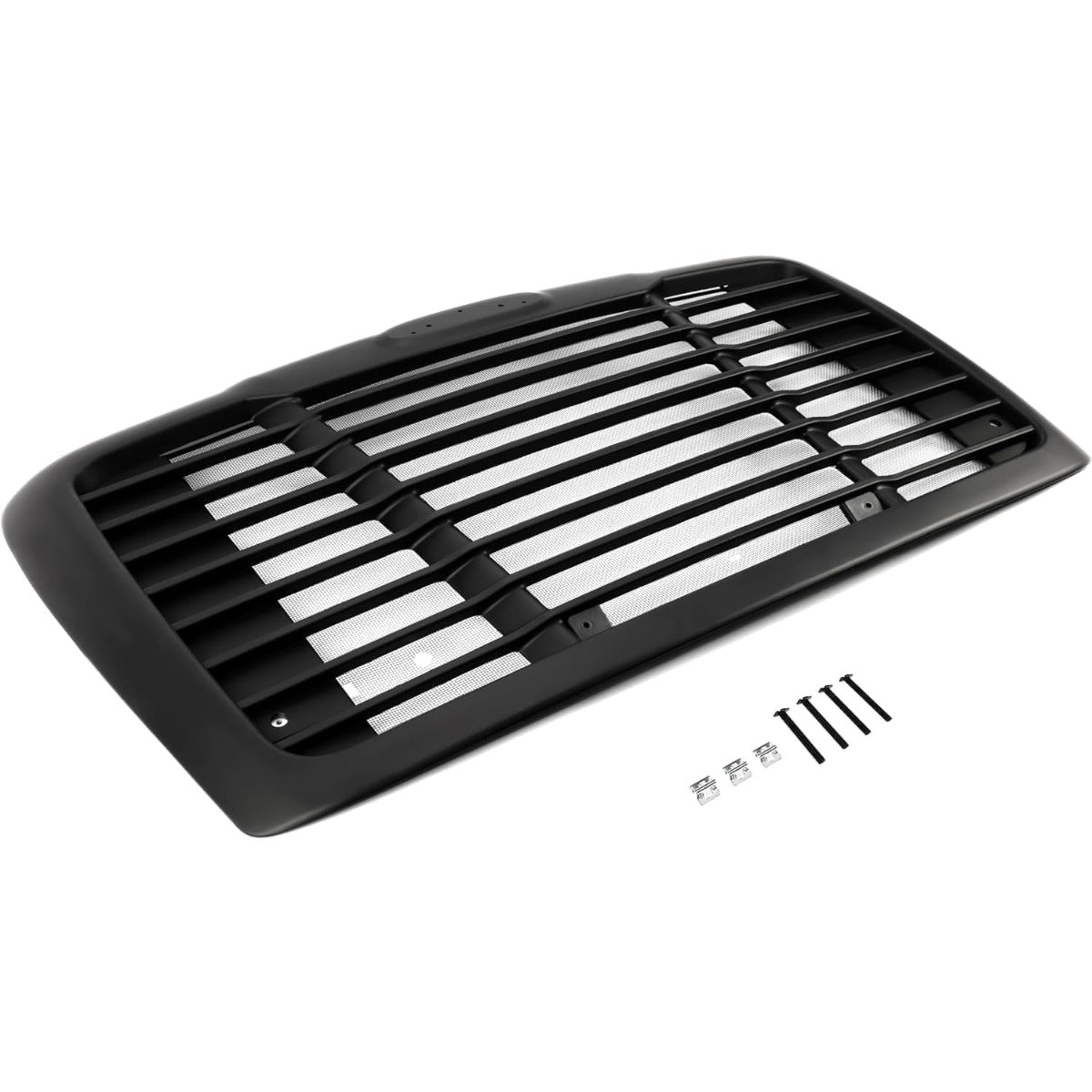 HECASA Front Grille Compatible with 2008-2017 Freightliner Cascadia Replacement for A1719112000 A1715624003 W/Bug Screen Grill Black Painted ABS Plastic
