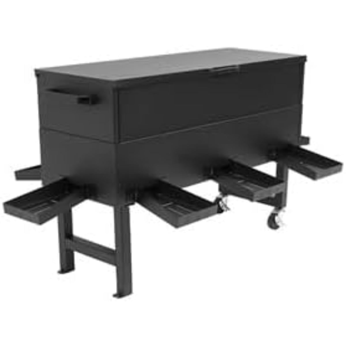 128 Pound Freestanding Livestock Feeder, Rustproof Metal Gravity