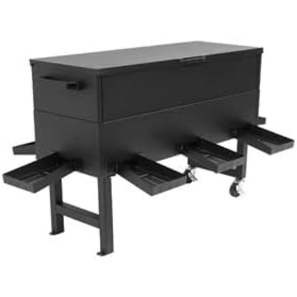 128 Pound Freestanding Livestock Feeder, Rustproof Metal Gravity