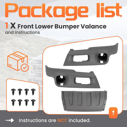Front Lower Bumper Valance Compatible with 2003-2006 Chevy Chevrolet Suburban 1500 Tahoe Z71 w/Fog Light Hole & Tow Hook Hole Replace for GM1092209 15766483 Lower Bumper Cover Air Dam Deflector